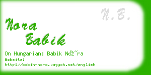nora babik business card
